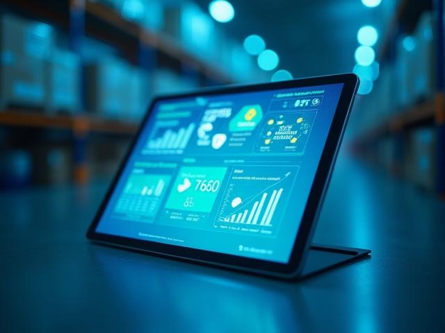 Logistics dashboard showing carbon emission savings and efficiency metrics