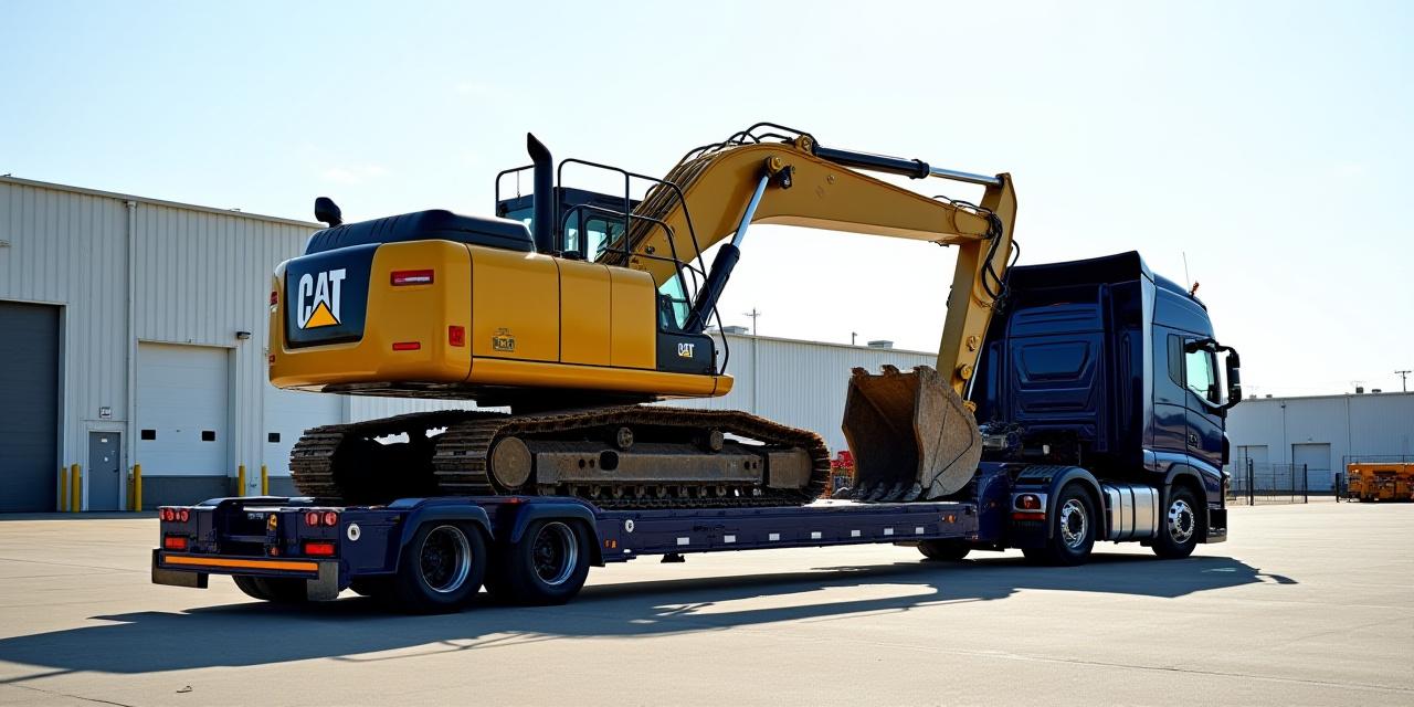 Removable Gooseneck Trailer carrying heavy excavator
