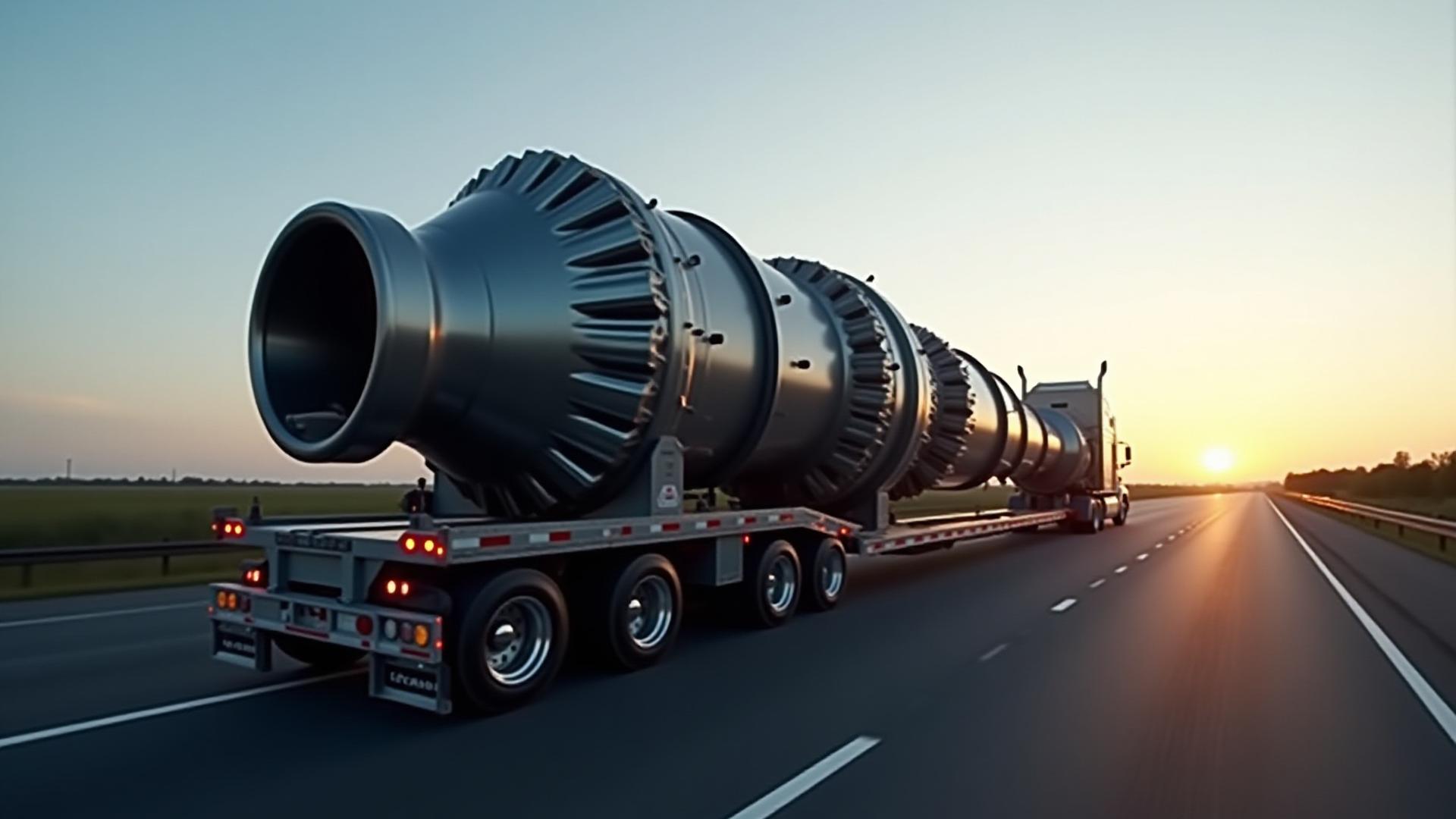NCS Trucking heavy haul transport of massive industrial turbine